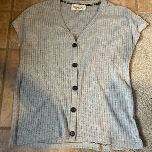 Gray Button-Front Tank Top